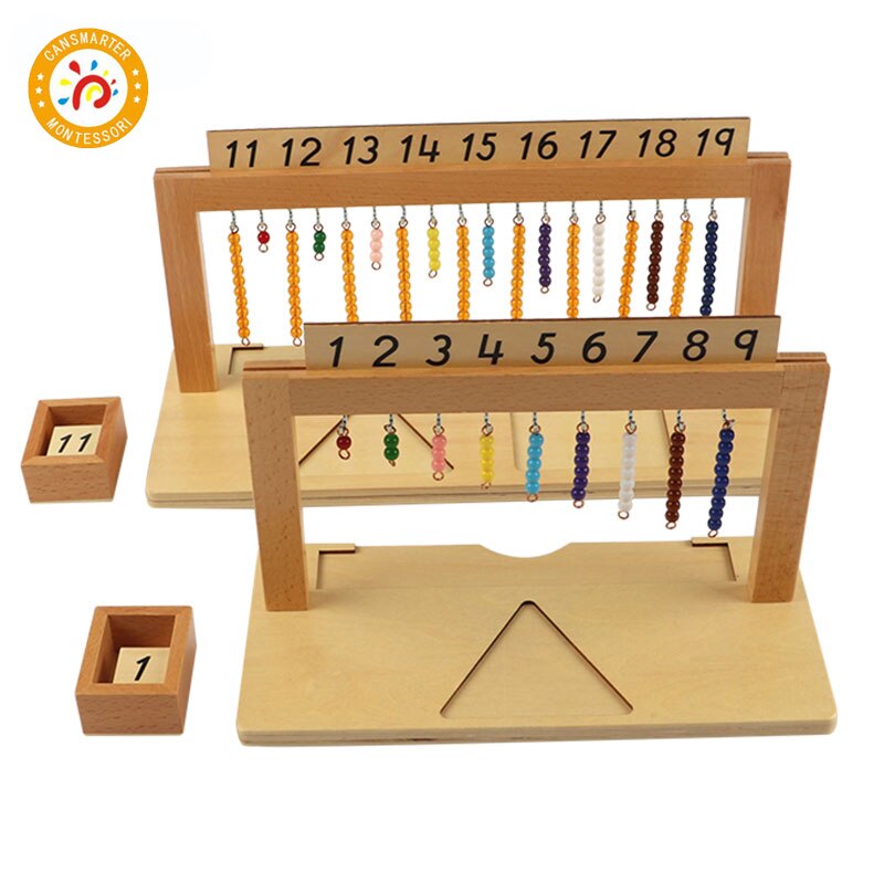 Wooden Beech Beads Number Learning Math Game Toy for Kids