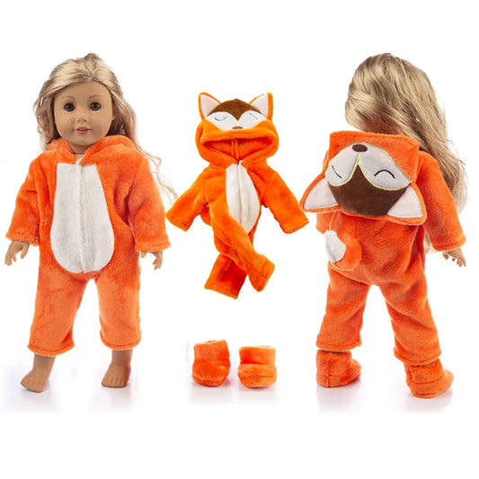 Cozy Animal Pajamas For 18 Inch American Girl Doll