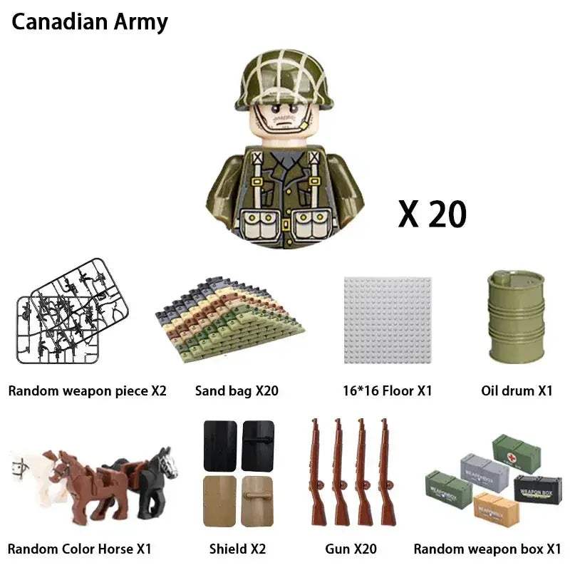 MOC World War II Military Building Blocks Soldier Set For Kids - ToylandEU