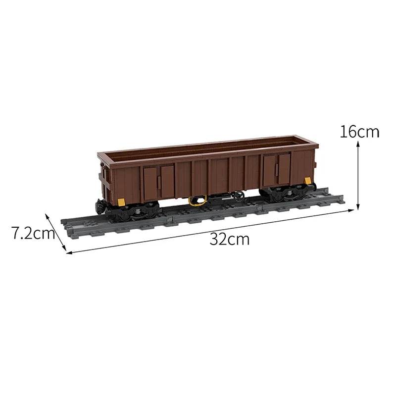Boxcar Goods Wagon Building Block Kit MOC Railway Carriage - ToylandEU