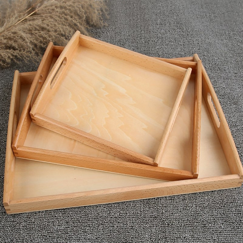 Montessori Wooden Tray for Preschool Learning and Sensory Exploration