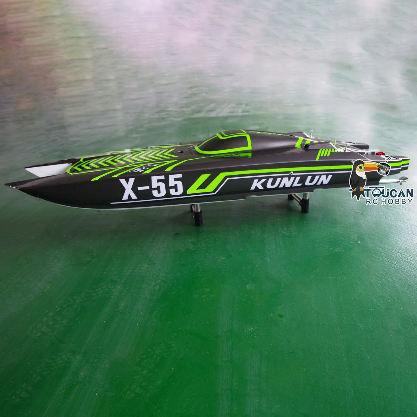 RC High-Speed Waterproof RC Racing Boat X55 - RTR Remote Control Model by Toucan Hobby, FlySky GT3C - Gift for Ages 14+