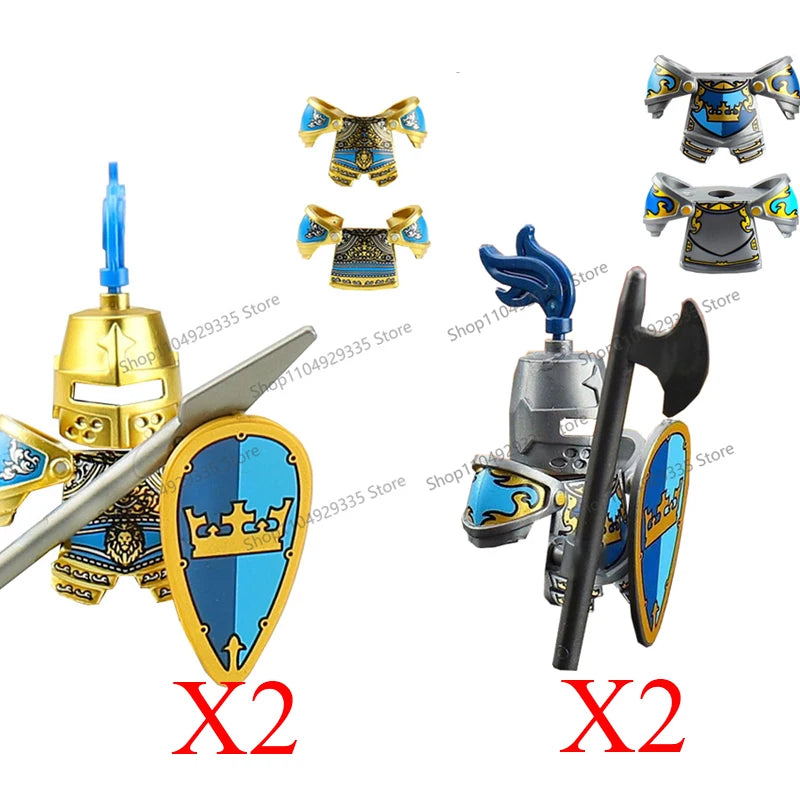 Micro Blocks | Medieval Knight Figures | Plastic Model Kit | Ages 14 Plus
