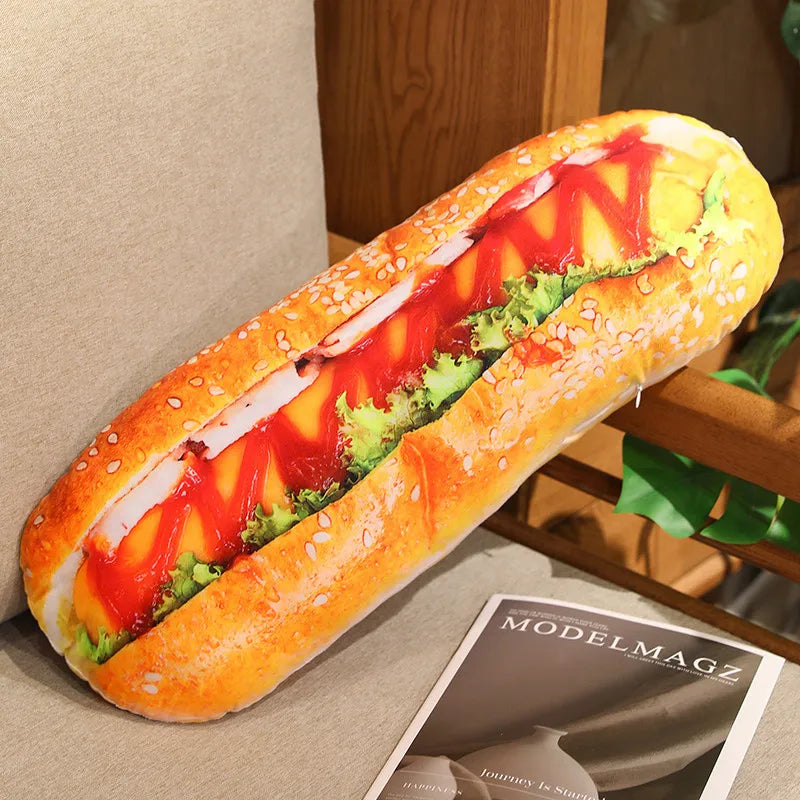 Bread Plush Toy | Multiple Styles | Cotton Filling | Baguette Croissant Hotdog
