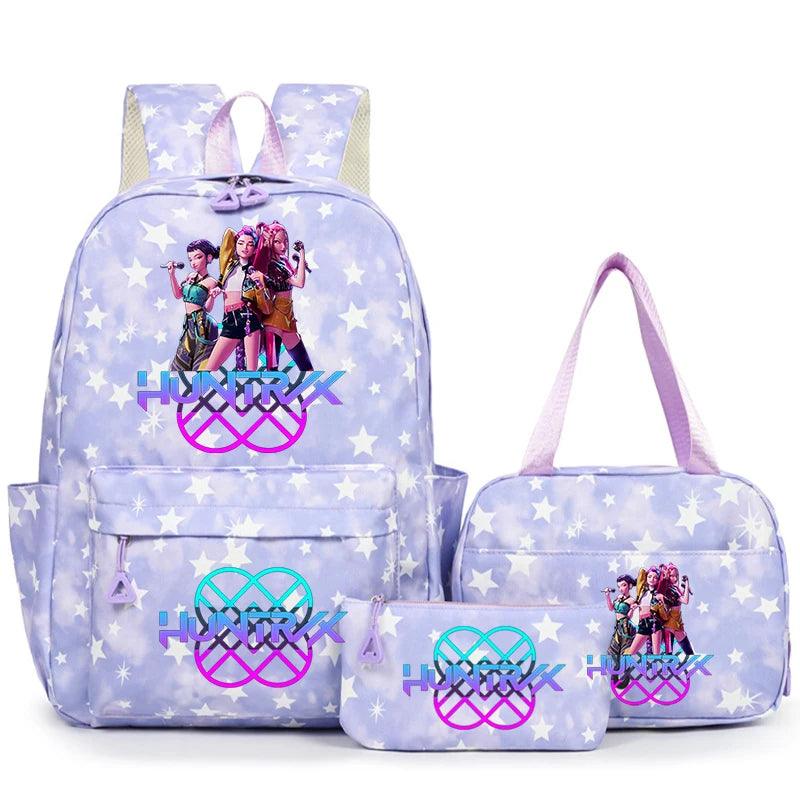 KPop Demon Hunters Backpack | 3 Piece Set | Unisex School Bag