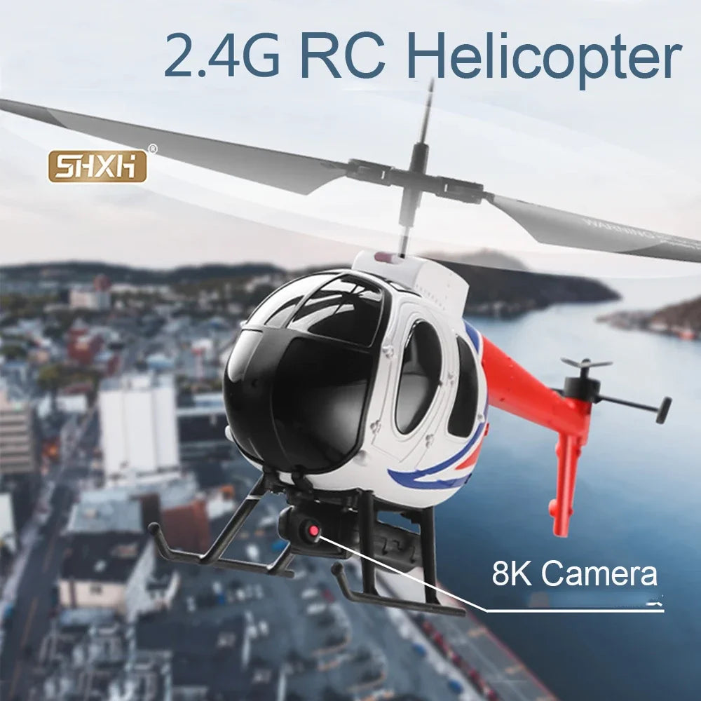 RC 4K HD Camera RC Helicopter Drone - Mini FPV Aircraft for All Ages, Wi-Fi Enabled with 6 Channels and Aerial Photography Features