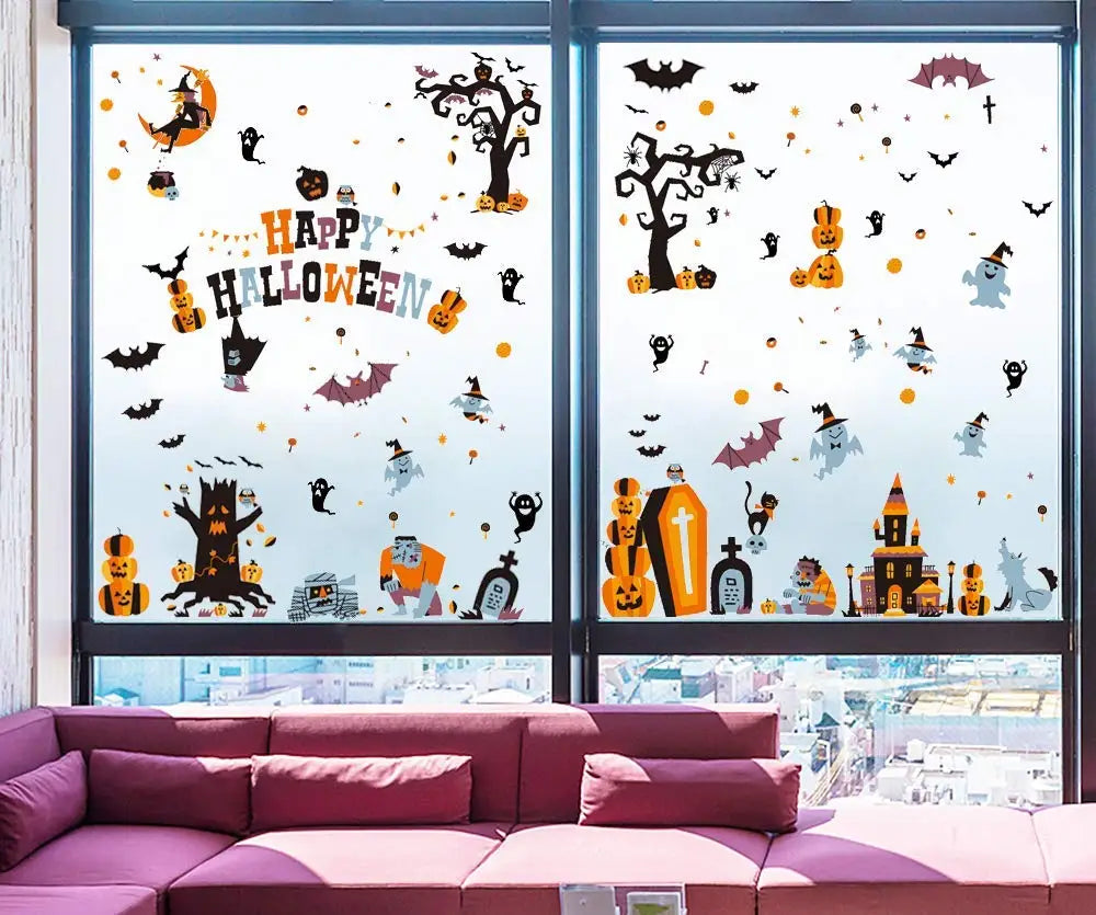 Halloween Window Clings | Reusable Plastic | Indoor Outdoor Party Decor