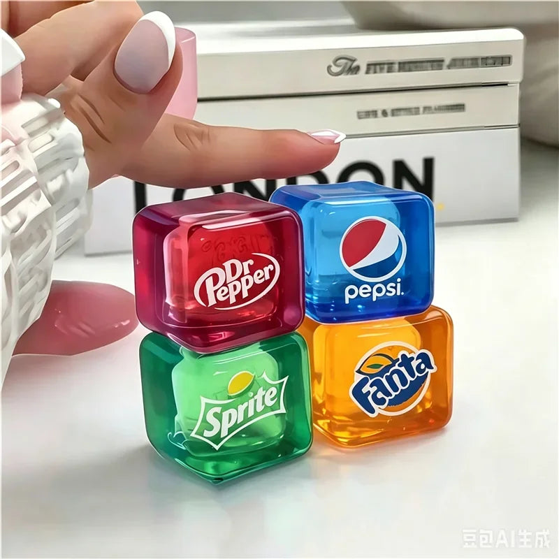 Sensory Fidget Cubes | 4 Pack Clear Ice | Non Toxic Soft Squish | Teen