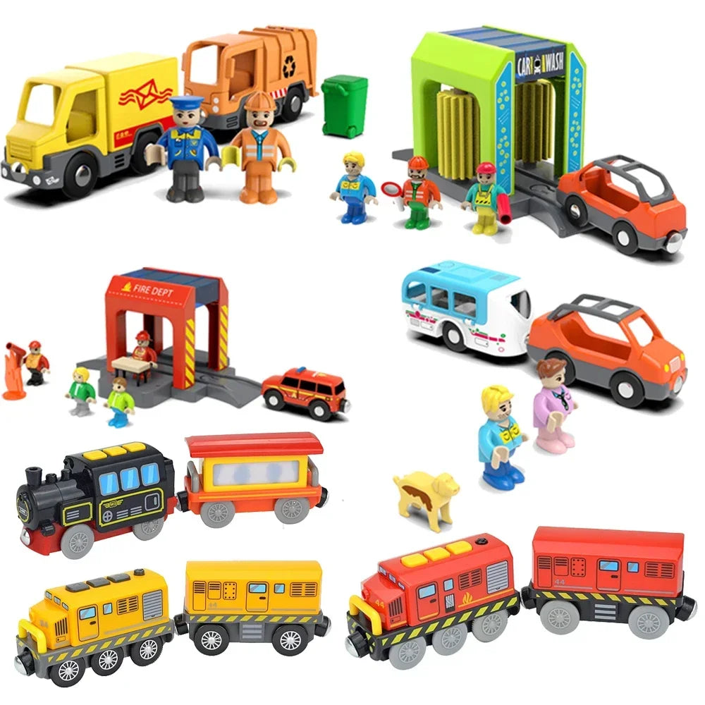 Wooden Train Set For Kids Educational Track Toys Gift
