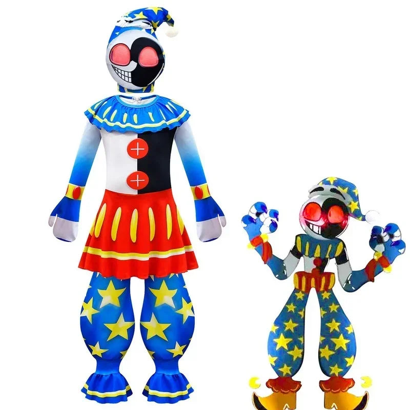 Moondrop Sunrise FNAF Carnival Clown Costume for Kids - Unisex Costume