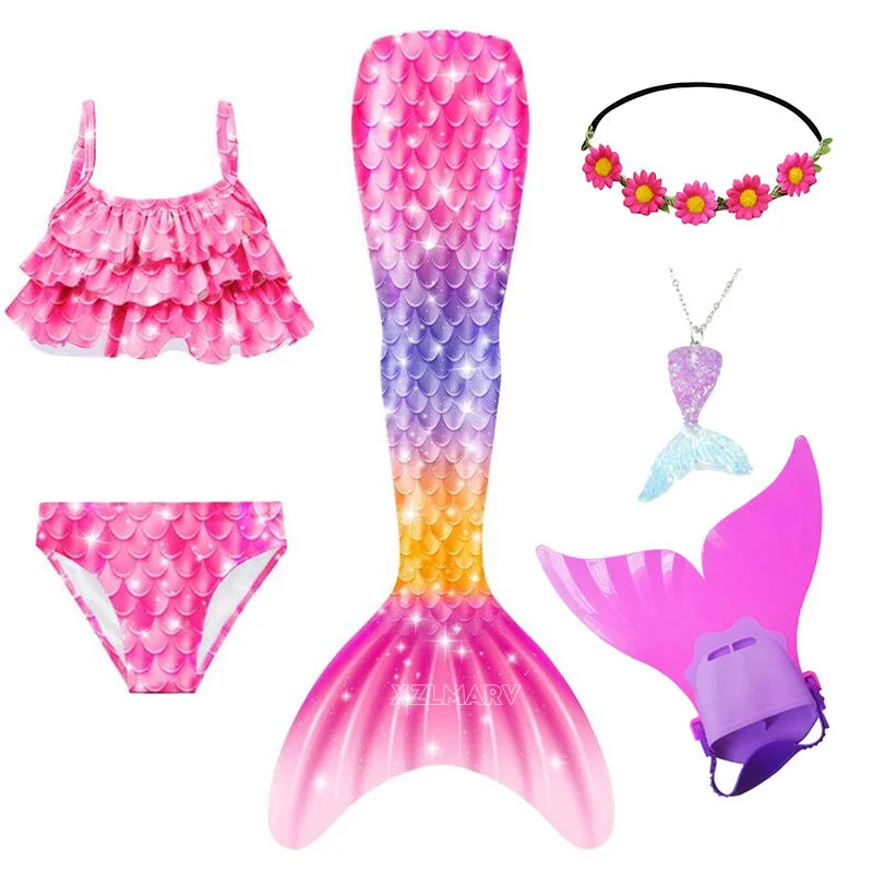 Mermaid Costume For Girls With Tail And Monofin Cosplay Ready