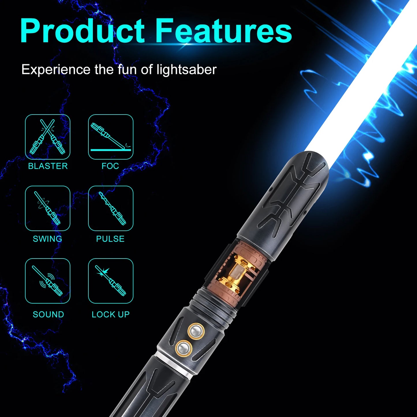 Neo Pixel Lightsaber | RGB | Smooth Swing | Metal Handle
