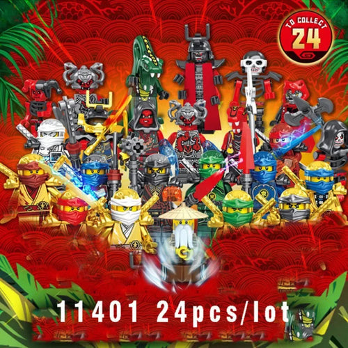 24-Piece Ninja Figures Set with Movable Joints and Accessories ToylandEU.com Toyland EU