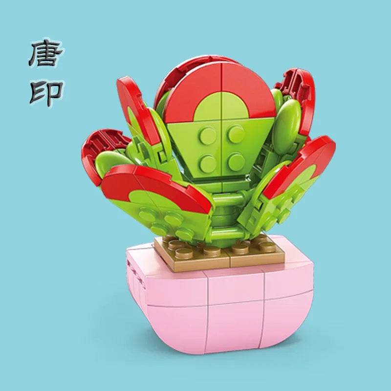 Premium Building Block Flower Succulent Model Desk Decor - ToylandEU
