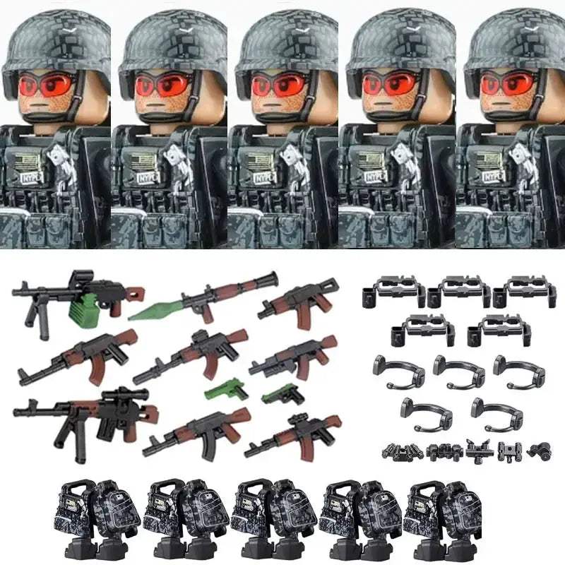 Military Special Forces MOC Building Block German KSK Special Forces Soldier Figure SWAT Army Gun Waffen Vest Backpack Brick Toy - ToylandEU