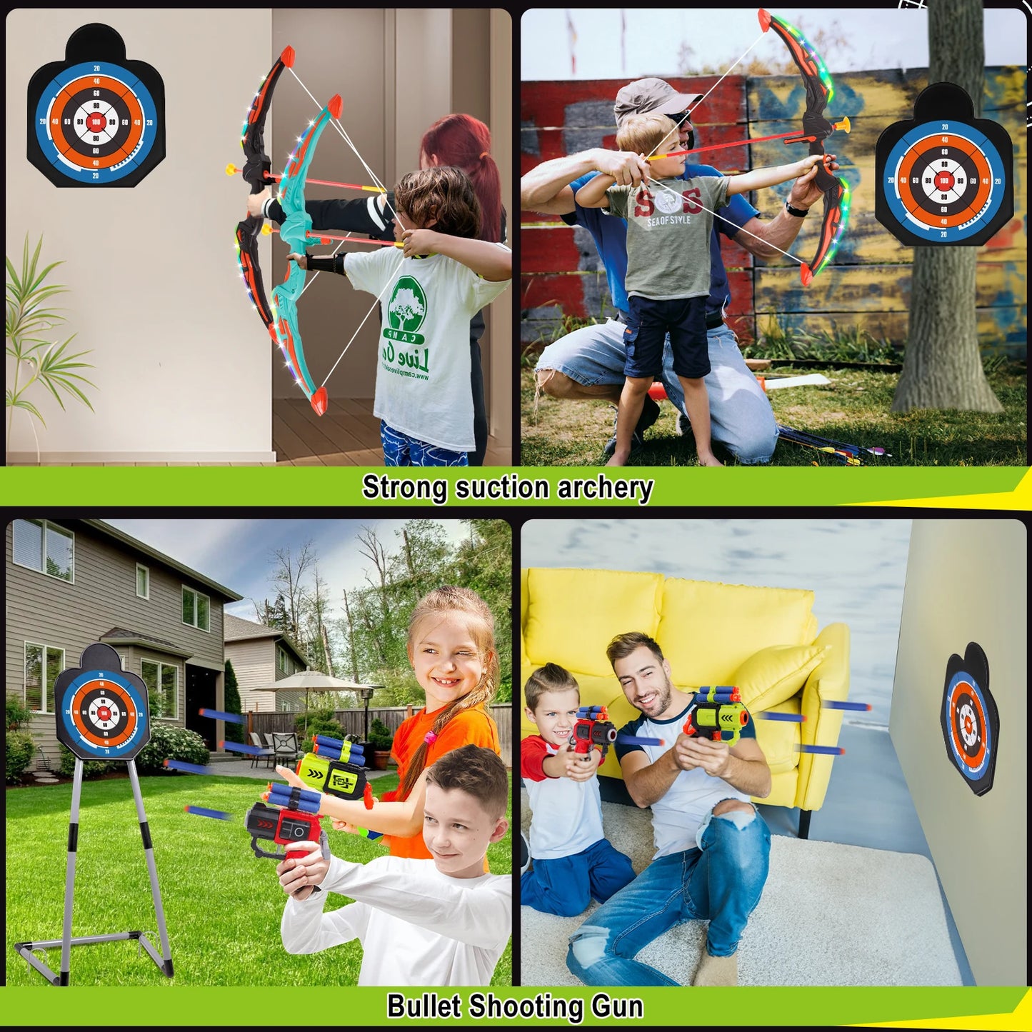 Led Light Up Bow and Arrow Archery Set for Children