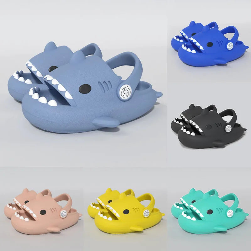 Kids Sandals | Cartoon Shark Design | Non-Slip Thick Soles | 4-6Y