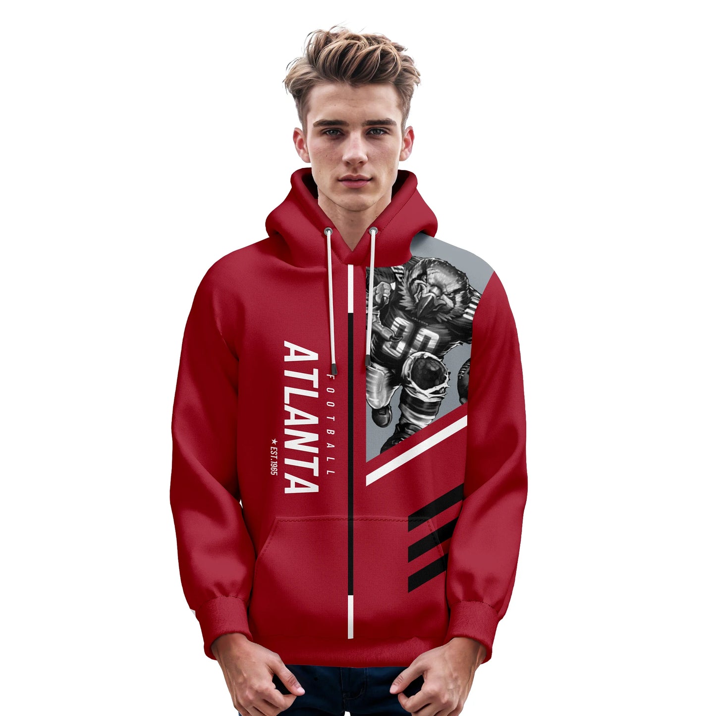 Personalized Atlanta Football Hoodies for Men, Women, and Youth - Custom Name & Number Sweatshirts for Fans