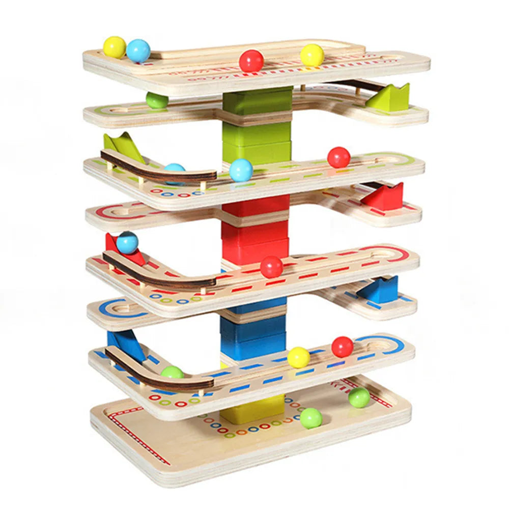 Wooden Marble Run Toy Set for Kids - Fun and Educational Way to Enhance Hand-Eye Coordination
