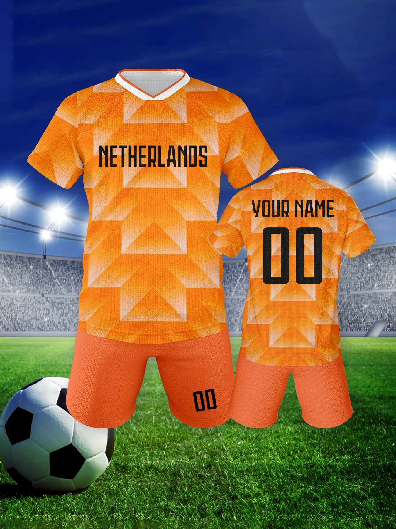 Personalized Kids Soccer Jersey - Netherlands Football Training Uniform for Boys and Girls - Breathable Quick-Drying Sportswear