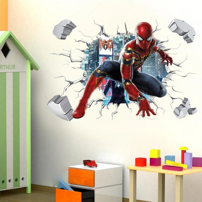 Avengers Wall Sticker | 3D Broken Wall | PVC Wall Decal | 40x60 cm