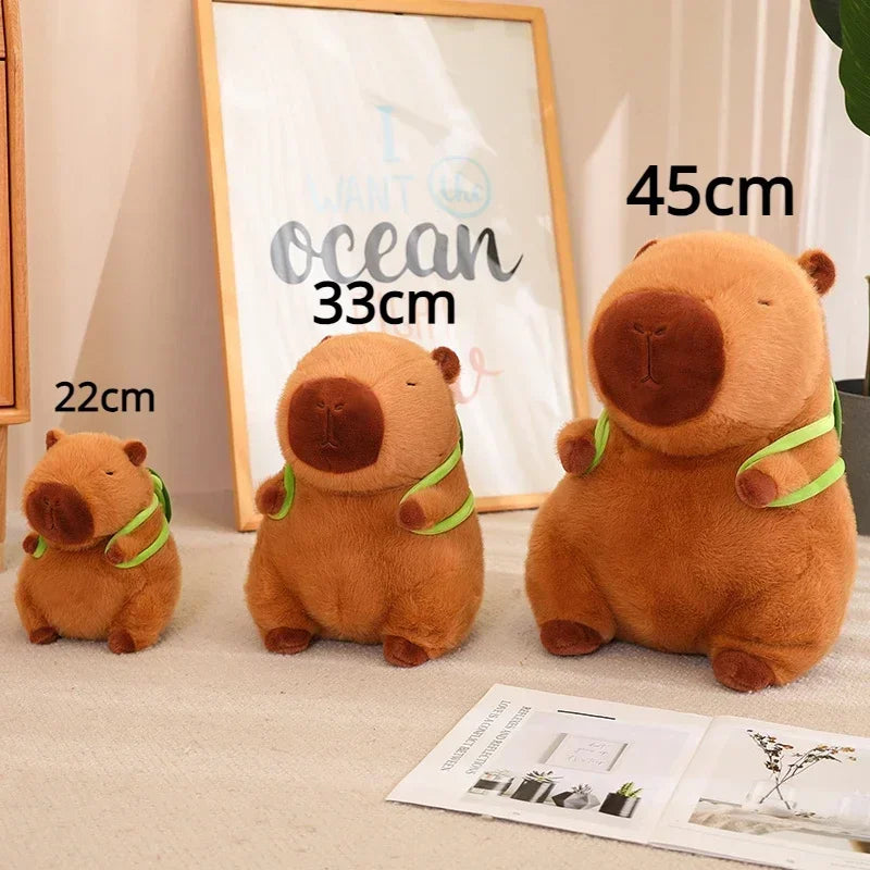 Capybara Plush With Turtle Backpack Simulation Capibara Anime Fluffty Toyland EU