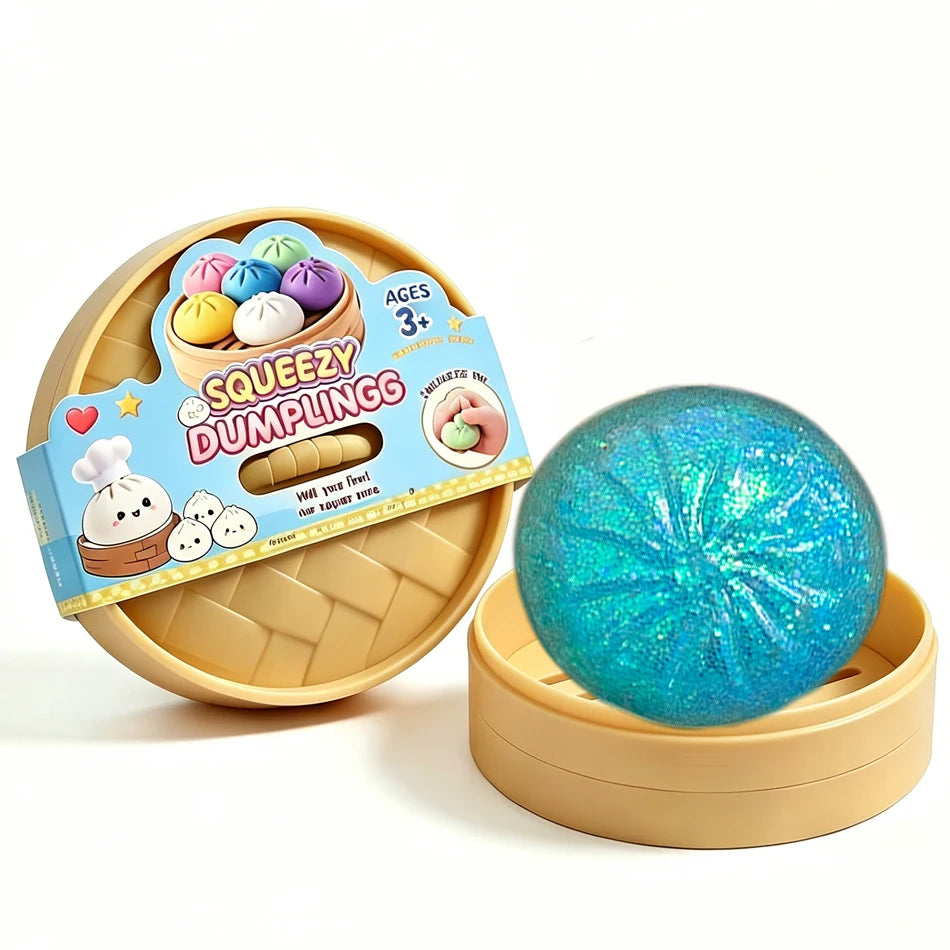 Glitter Dumpling Squishies | Blind Box 10 Colors | Stress Relief Fidget Toy