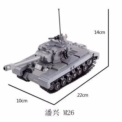 WW2 US Main Battle Tank M26 M12 Bricks Toys Boys Gift - ToylandEU