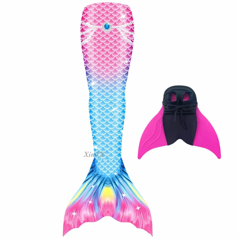 Mermaid Tail Swimwear | Elastic Polyester Elastane | Kids Unisex | Monofin