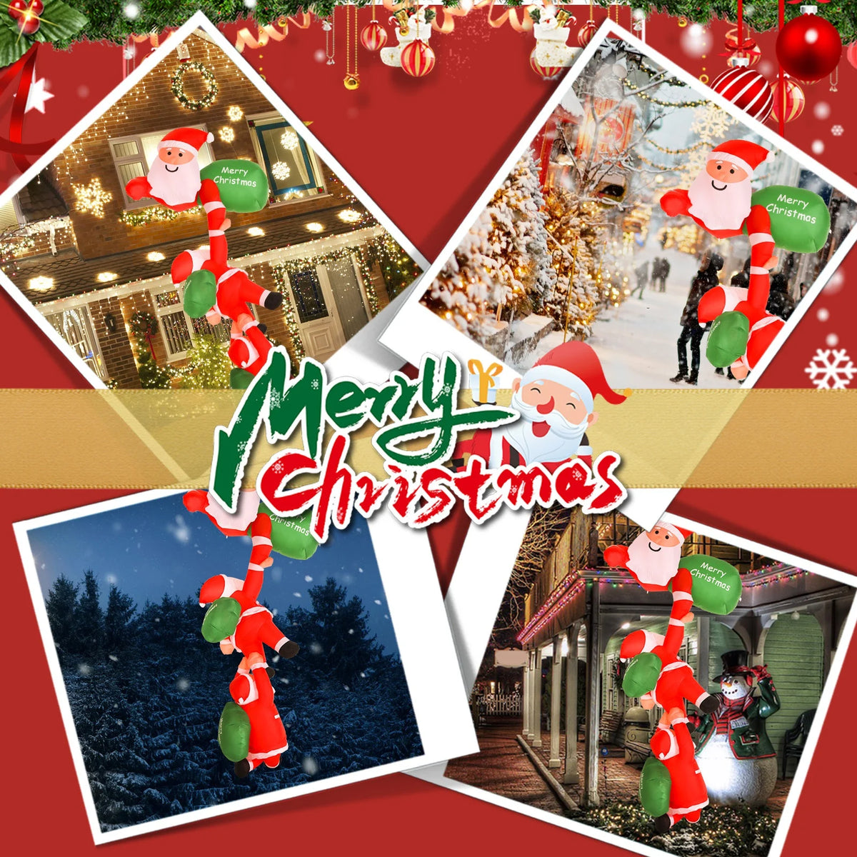 Christmas Inflatable Decoration | 7.8 Feet Tall | 6 Led Lights | Outdoor Yard