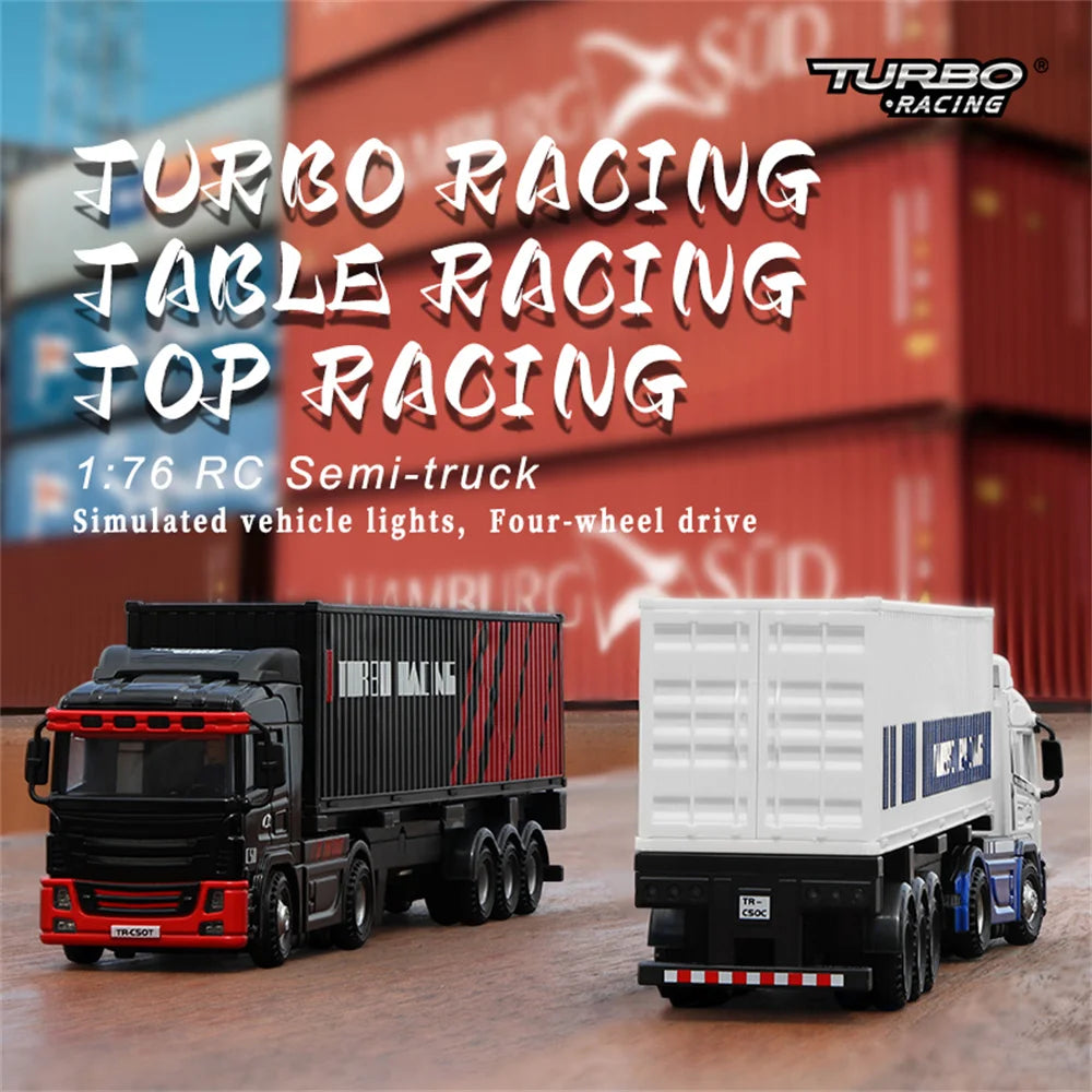 Turbo Racing C50 1/76 4WD RC Semi-Truck with LED Lights & Sounds