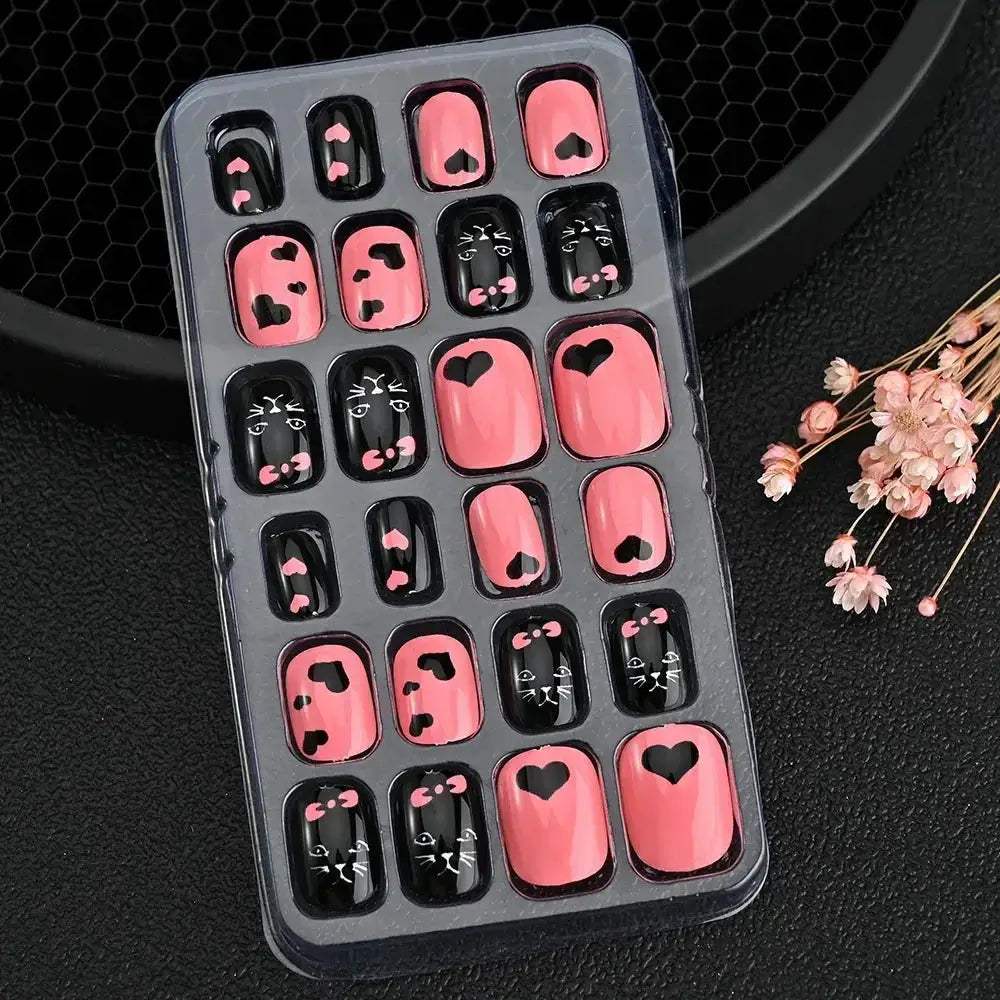 Kids Cartoon Nail Tips Set Full Coverage Colorful False Nails - ToylandEU