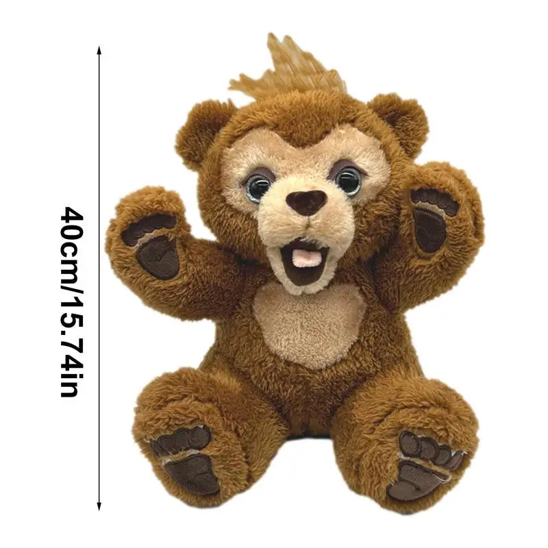 40cm Interactive Plush Curious Bear - Cuddly Companion for Kids