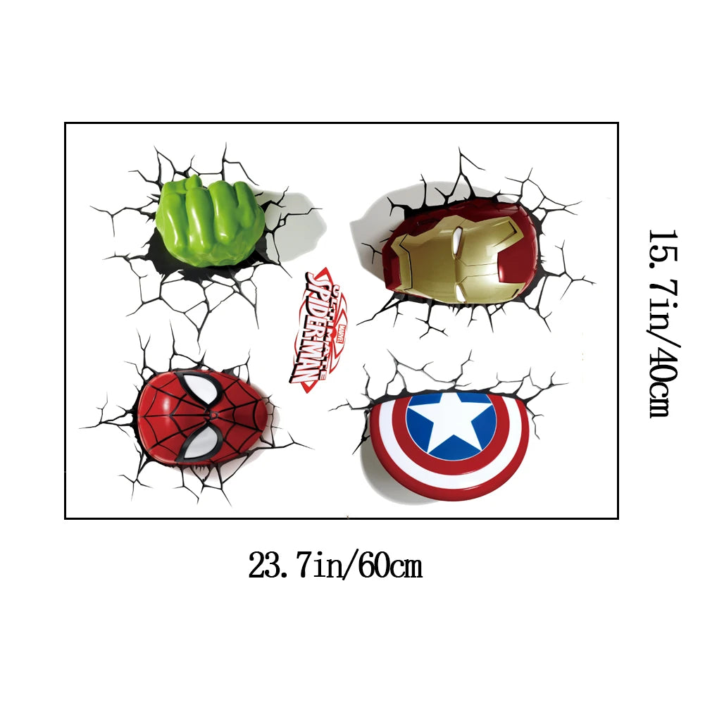 Avengers Wall Sticker | 3D Broken Wall | PVC Wall Decal | 40x60 cm