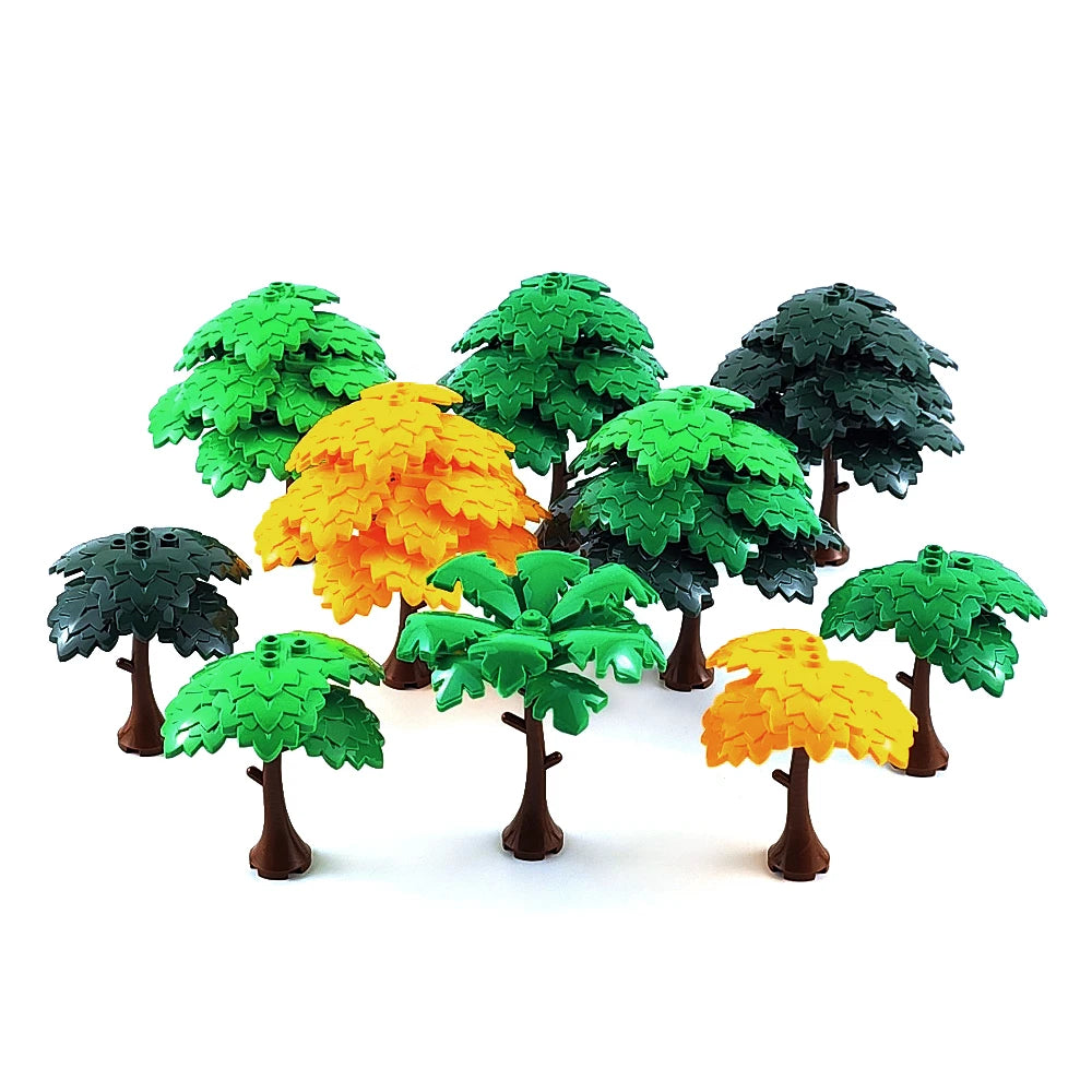 Block Trees | Compatible Brick Design | Plastic Garden Style | Unisex Model