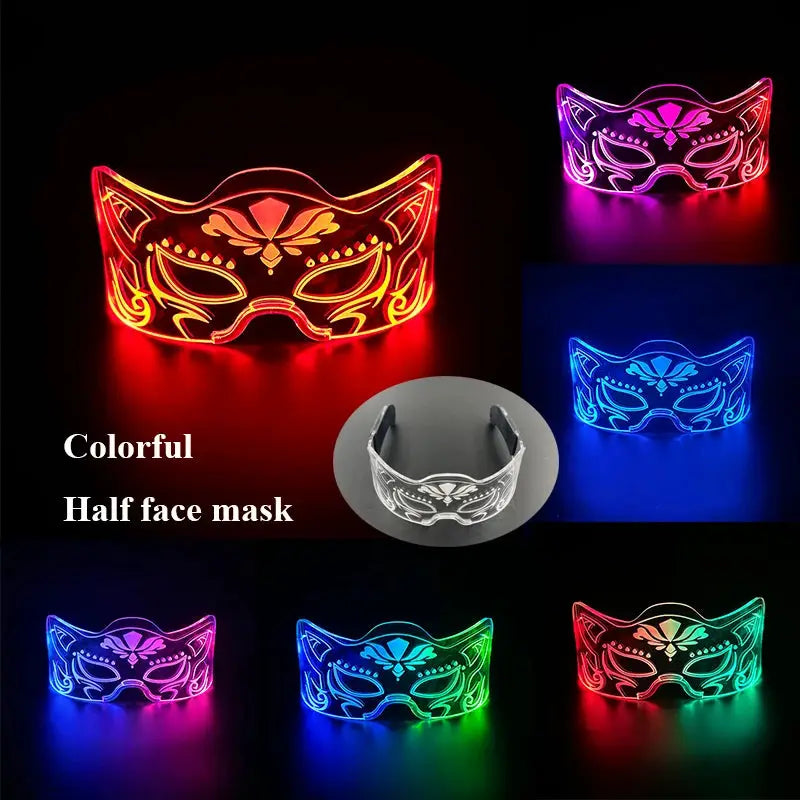 Fashion Luminous Decorative Glasses Neon Light Decoration LED Sunglasses For Nightclub DJ Dance Music Rave Costume Night - ToylandEU
