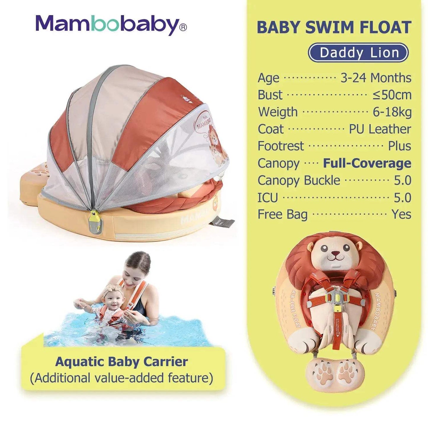 Mambobaby Baby Pool Float Vip 5 Dropshipping Blackproof Pool Mat For Infant Non-Inflatable Natation Buoy With Parasol Beach Toys - ToylandEU