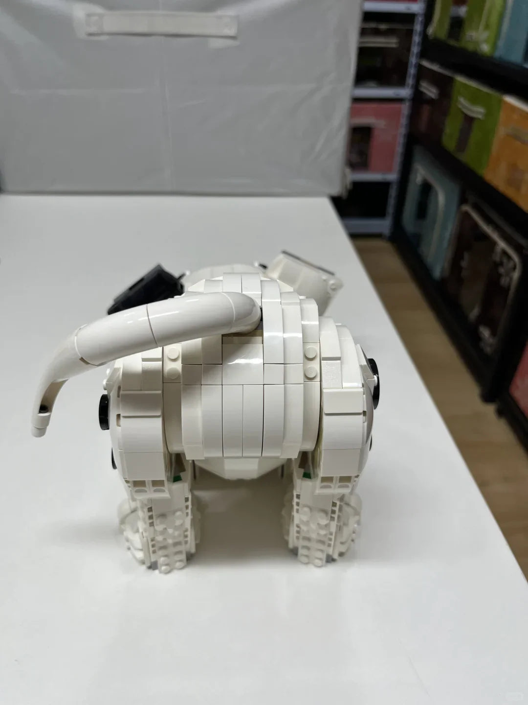 MOC White Puppy Model | Plastic Display Ornament | One Size