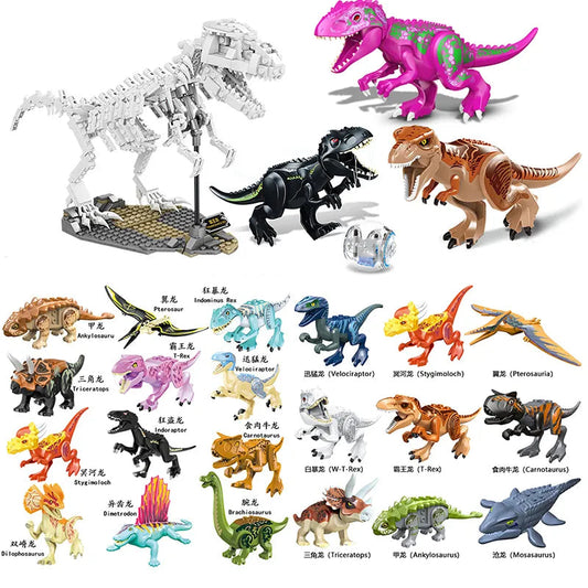 Jurassic World Dinosaur 3D Model Building Blocks Set White - ToylandEU