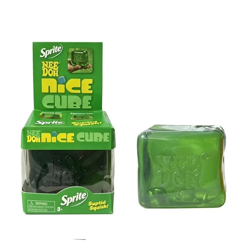 Sensory Fidget Cubes | 4 Pack Clear Ice | Non Toxic Soft Squish | Teen