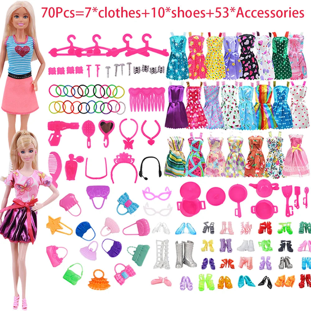Complete 30cm Doll Accessories Set With Clothes Shoes Jewelry