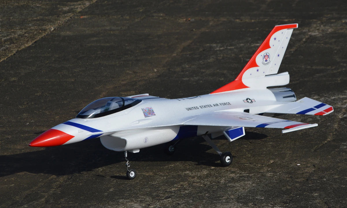 RC FLIIT F16 Fighting Falcon 70mm EDF RC Jet Airplane Model - Thunderbird Edition