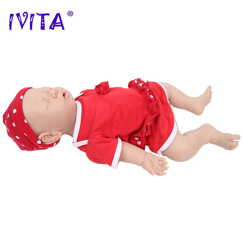 Realistic Full Body Silicone Reborn Baby Doll - IVITA WG1528 43cm Girl - ToylandEU