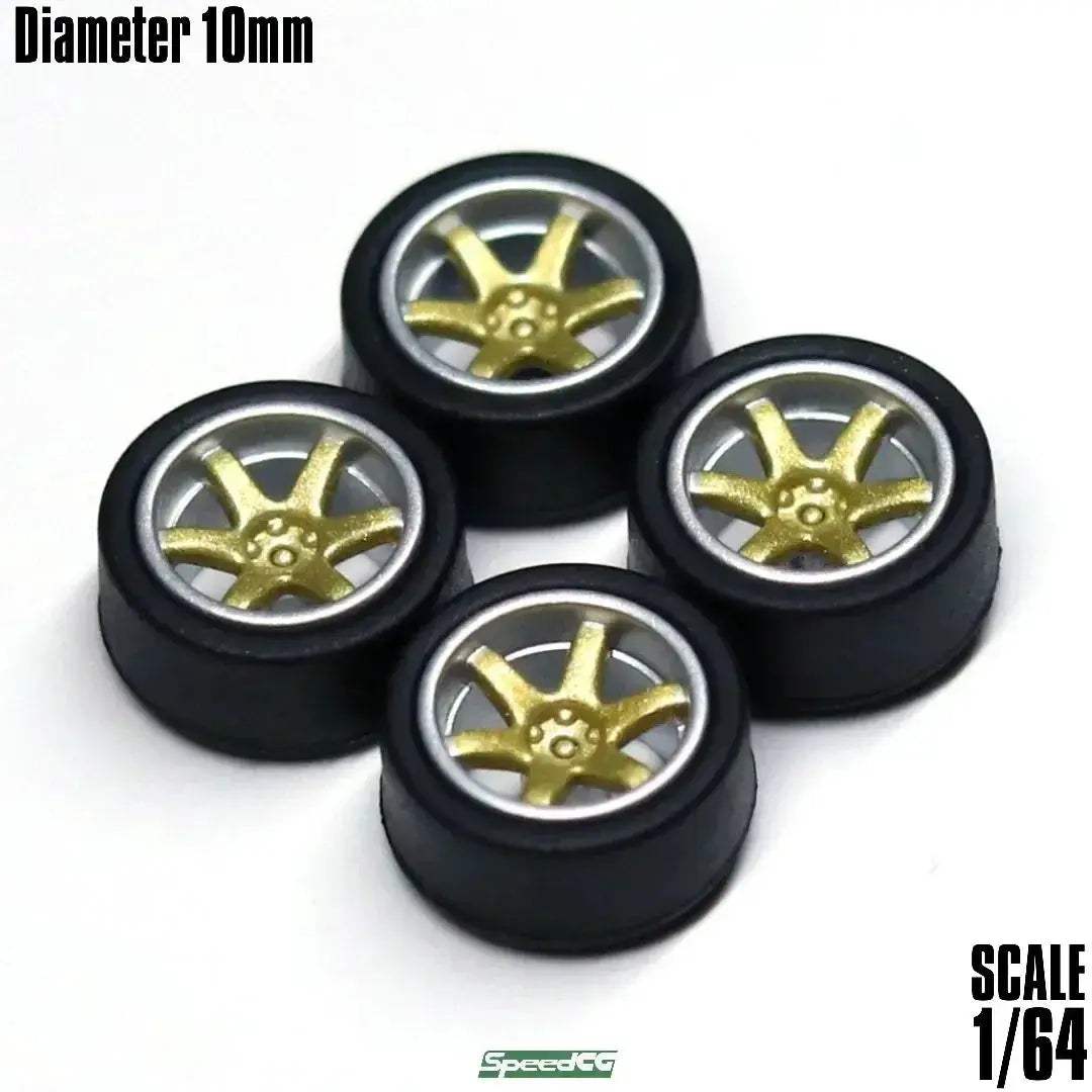 1/64 ABS Wheels With Rubber Tires For Model Cars Racing - ToylandEU