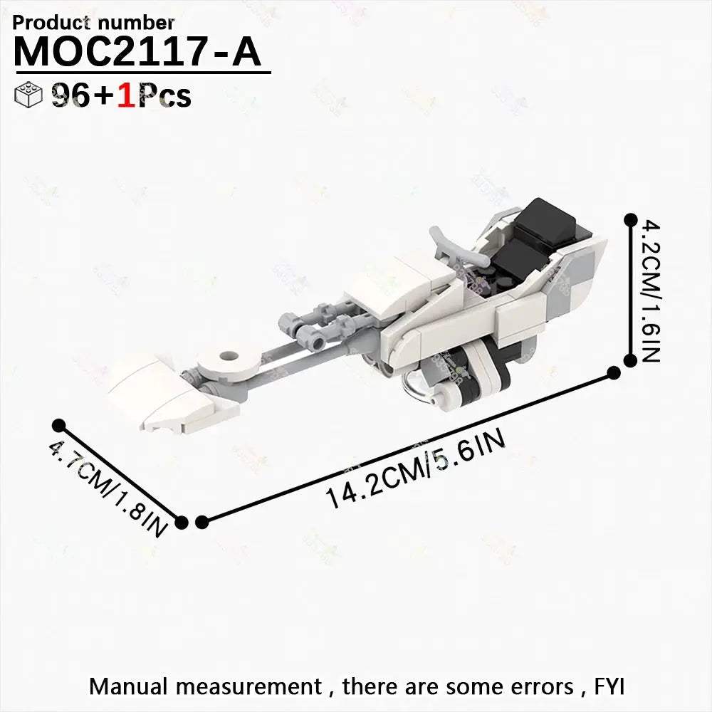 MOC Space Wars Movie Series Interplanetary Flying Motorcycle Combat Robot Airship Scout Building Blocks DIY Brick Kids Toy Gifts - ToylandEU