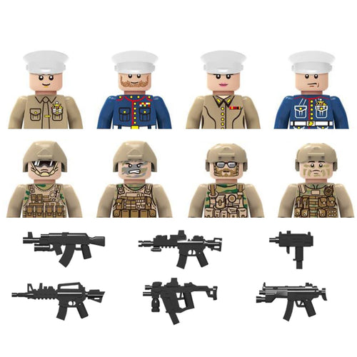 Military Army and Police Building Blocks Figures Set, including WW2 Soldier and SWAT Officer Toys ToylandEU.com Toyland EU