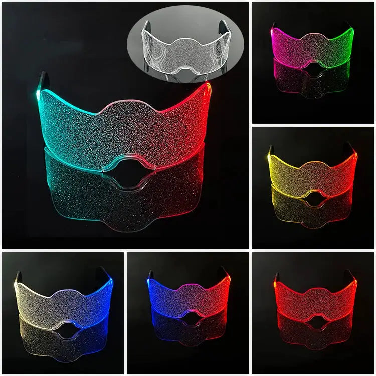Luminous Glasses 7 Colors and 4 Modes Cyberpunk Glasses Futuristic Sunglasses rave Accesories for man women cospaly supplies - ToylandEU