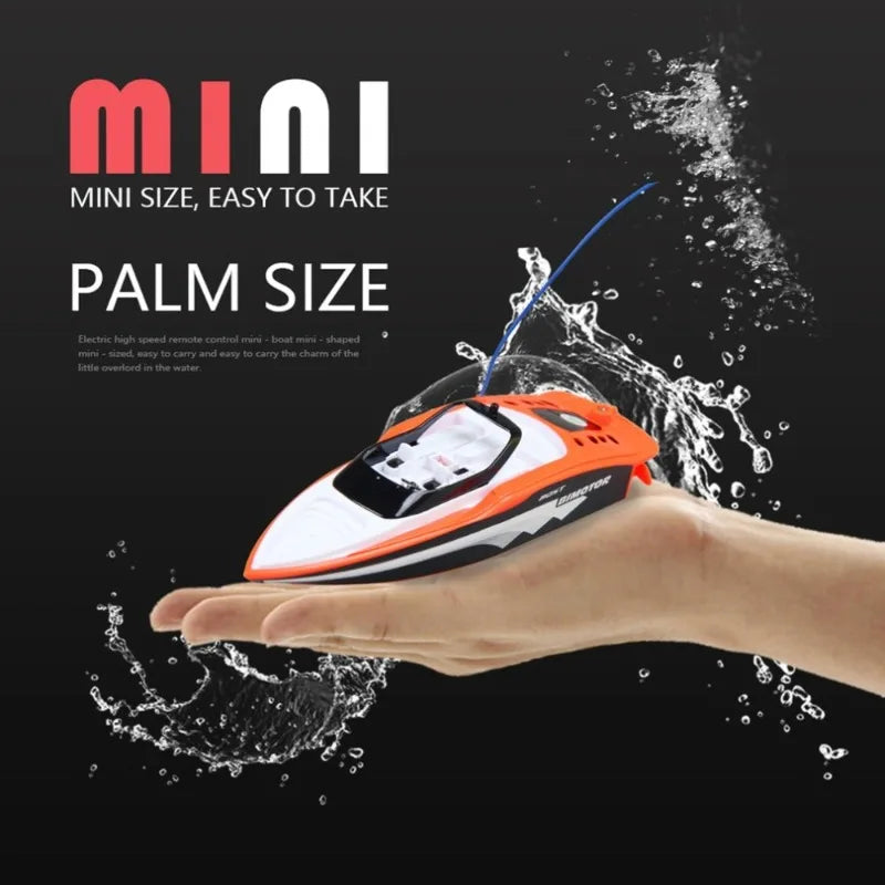 RC High-Speed RC Waterproof Motor Boat with 2.4GHz Remote Control - Mini Rechargeable Electric Sports Toy