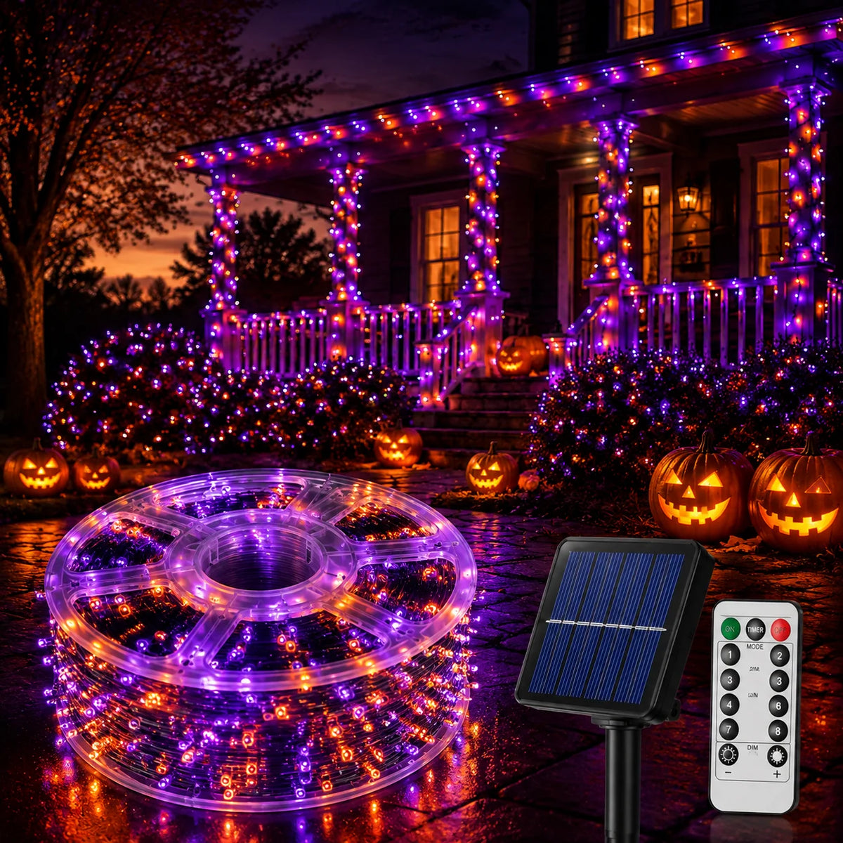 Halloween String Lights | 335 Ft 800 Led | Remote | Purple Orange Patio Decor