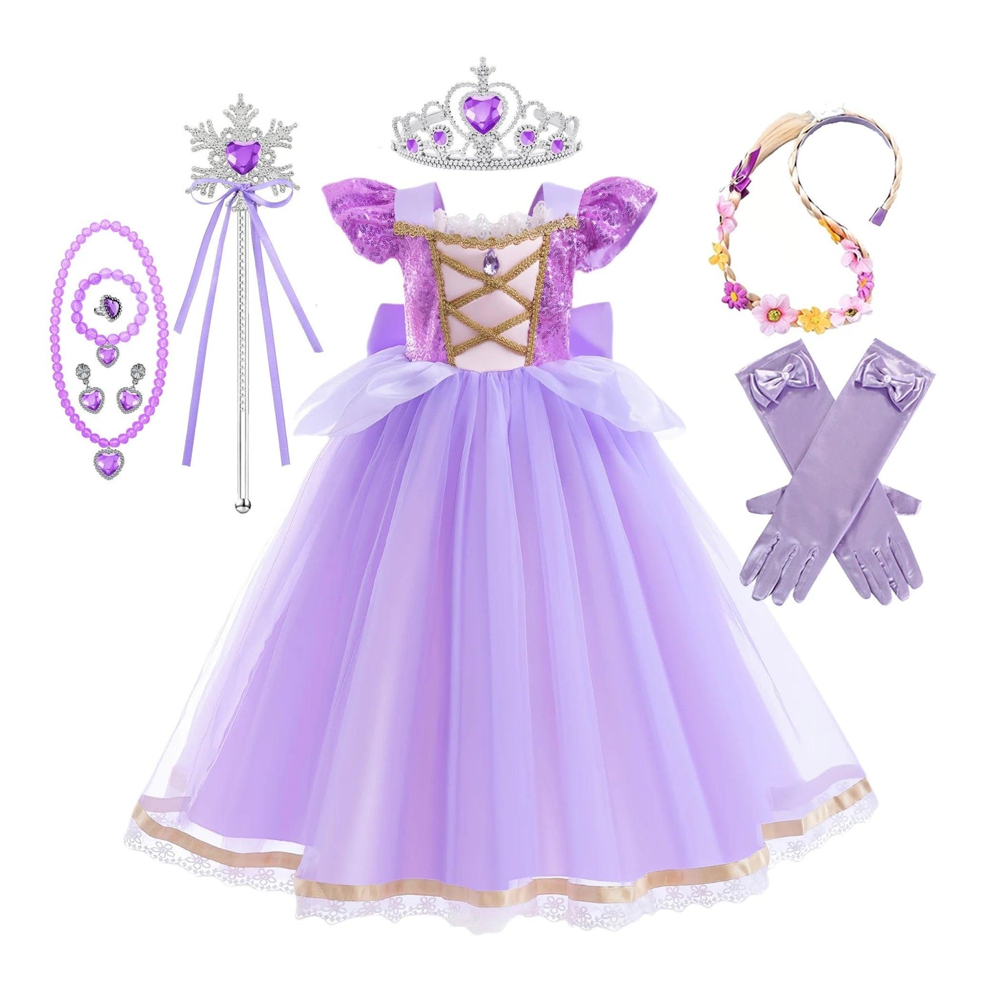 Girls Princess Dress | Purple Ball Gown | Toylandeu™